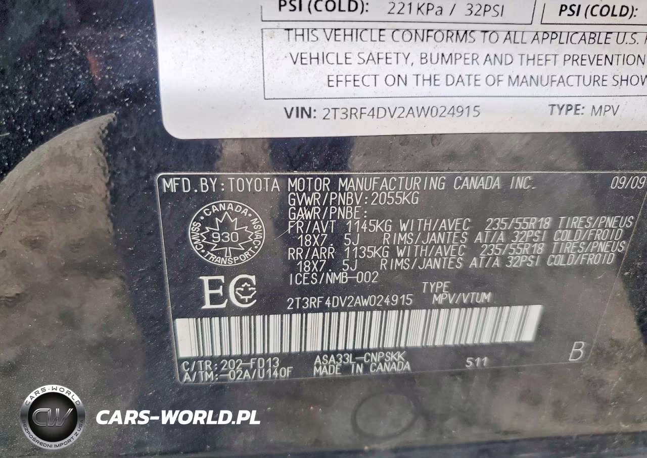2010 Toyota Rav4 Sport VIN:2T3RF4DV2AW024915 - 13