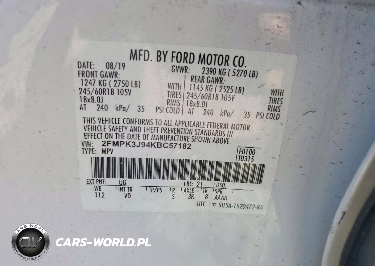 2019 Ford Edge Sel VIN:2FMPK3J94KBC57182 - 13