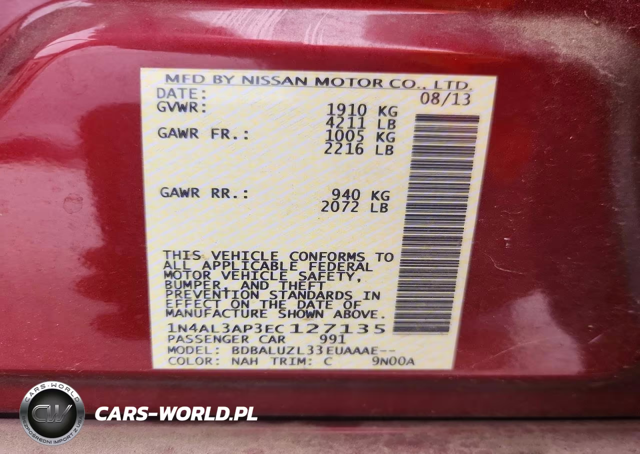 2014 Nissan Altima 2.5 Sv VIN:1N4AL3AP3EC127135 - 12