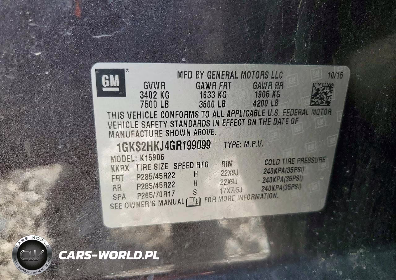 2016 GMC Yukon Xl Denali VIN:1GKS2HKJ4GR199099 - 13