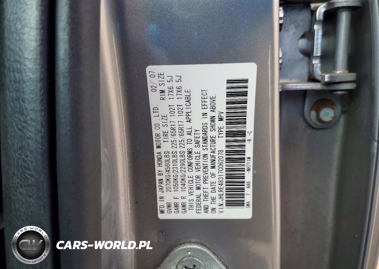 2007 Honda Cr-V Lx VIN:JHLRE48317C062078 - 13