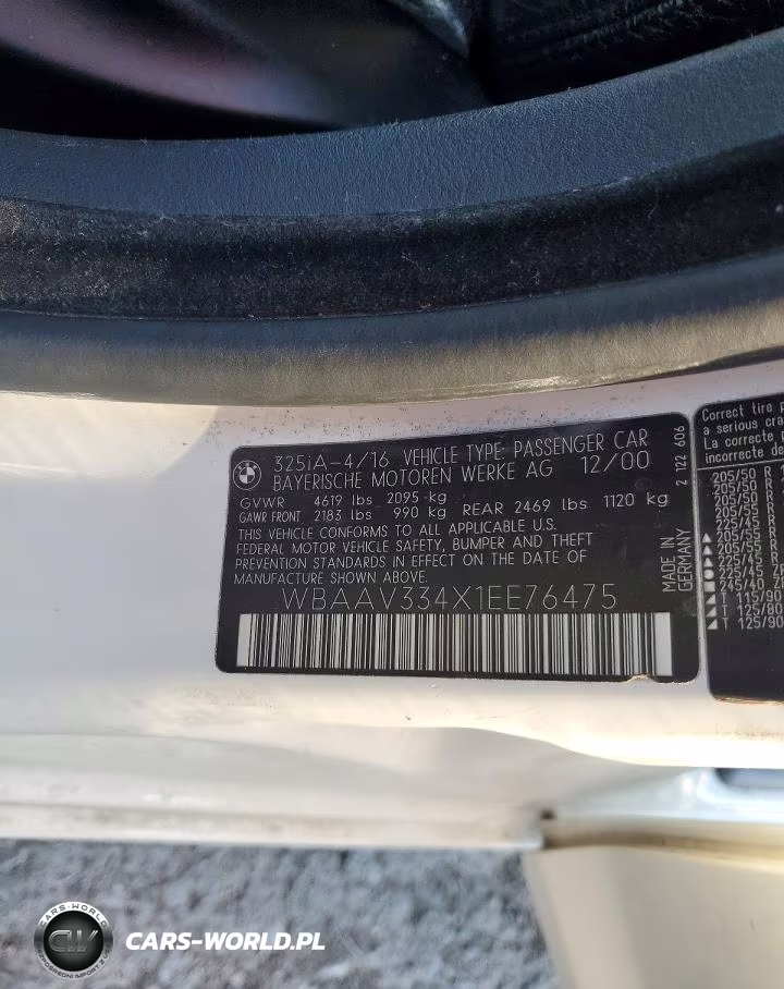 2001 BMW 325 I VIN:WBAAV334X1EE76475 - 12