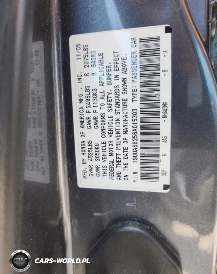 2006 Acura 3.2Tl VIN:19UUA66256A015303 - 12