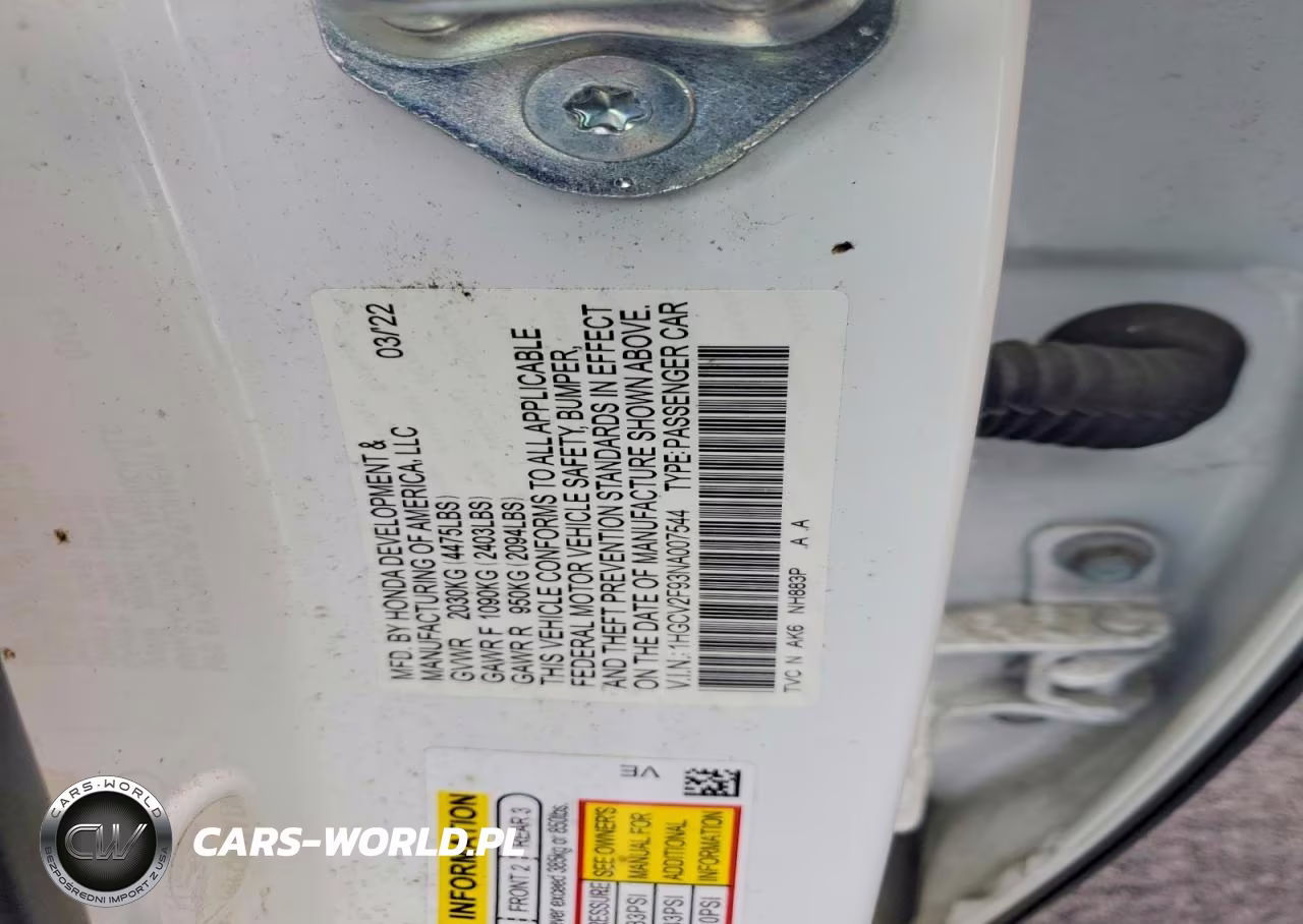 2022 Honda Accord Touring VIN:1HGCV2F93NA007544 - 12