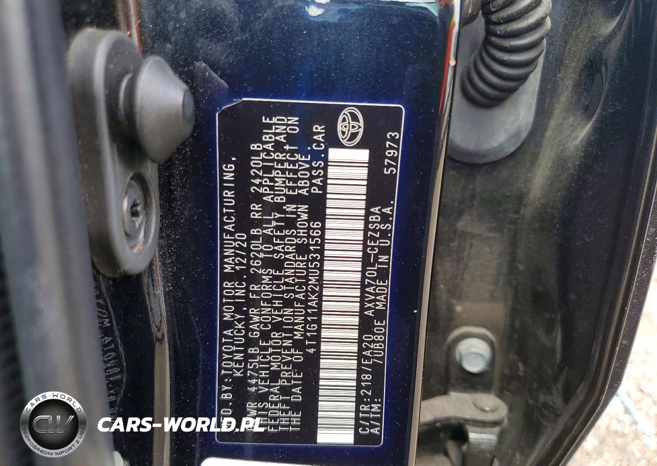 2021 Toyota Camry Se VIN:4T1G11AK2MU531566 - 12