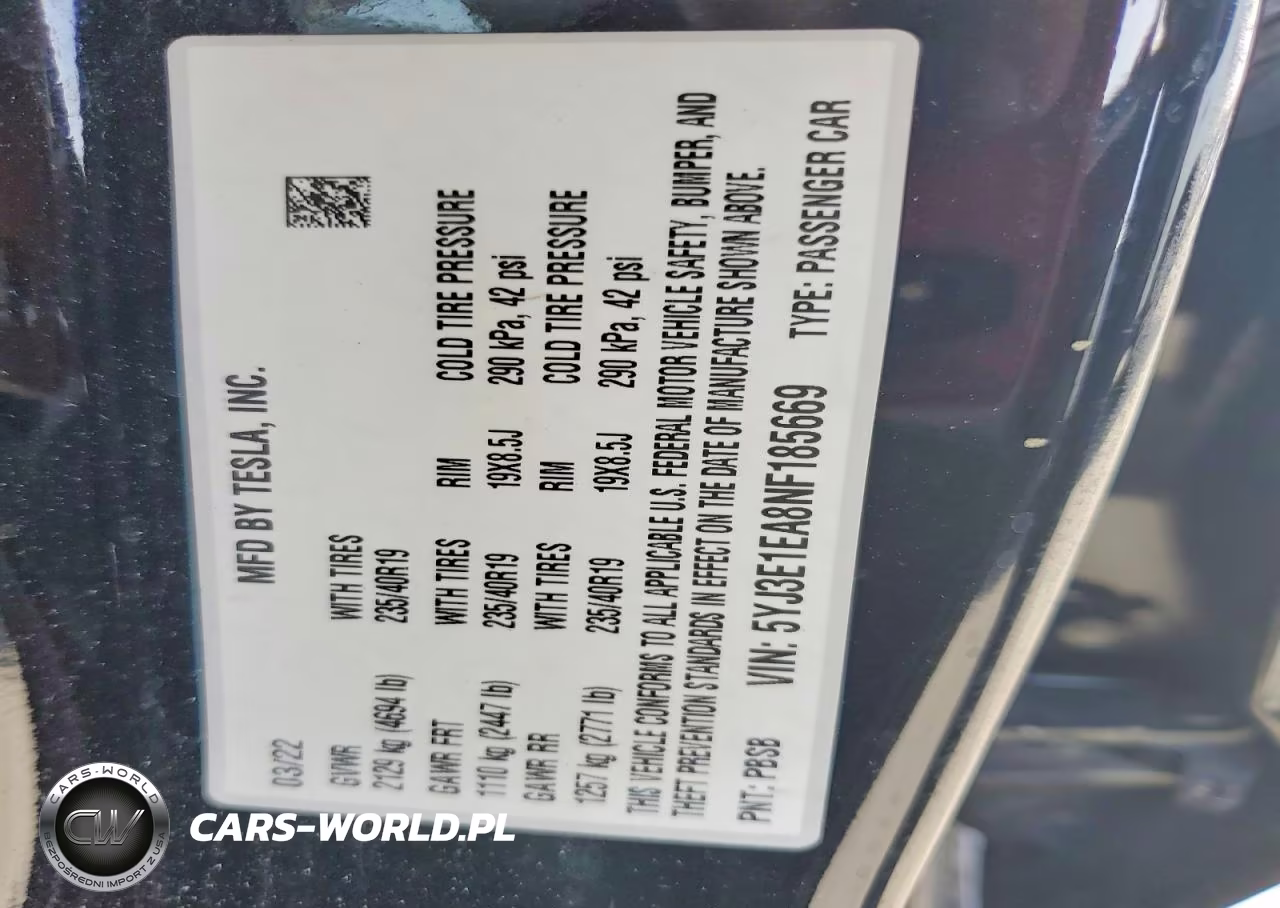 2022 Tesla Model 3 VIN:5YJ3E1EA8NF185669 - 12