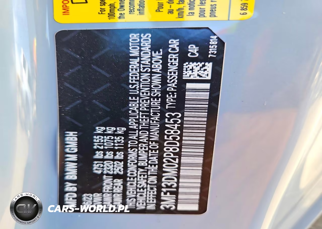 2023 BMW M2 VIN:3MF13DM02P8D58453 - 13