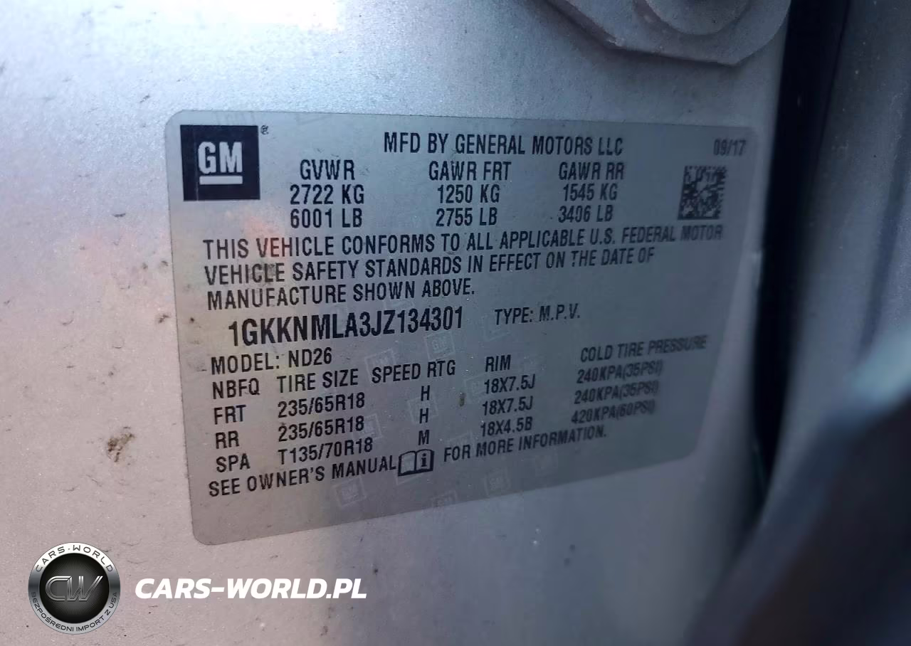 2018 GMC Acadia Slt-1 VIN:1GKKNMLA3JZ134301 - 13