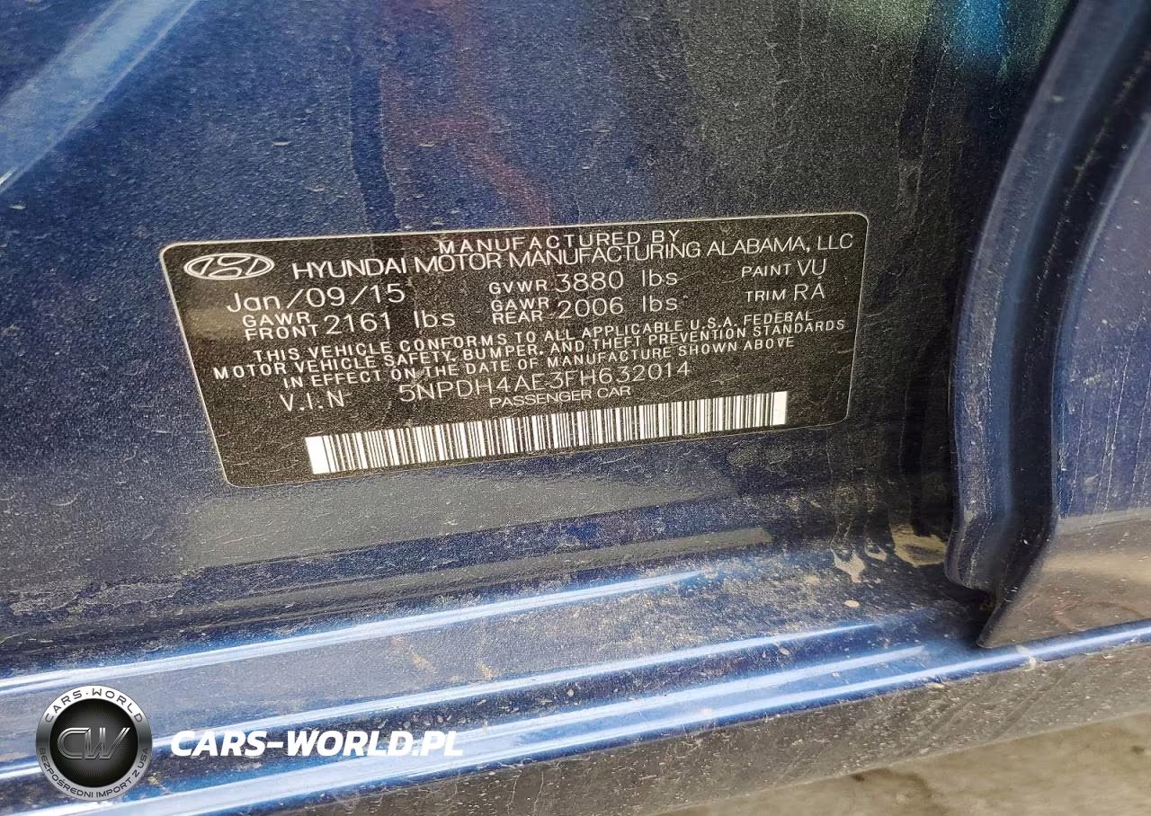 2015 Hyundai Elantra Se VIN:5NPDH4AE3FH632014 - 12