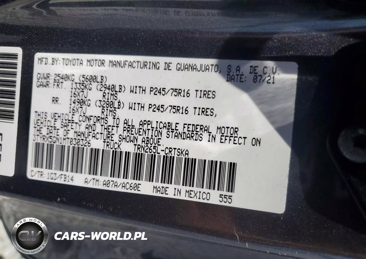 2021 Toyota Tacoma Sr VIN:3TYRX5GN1MT030326 - 13