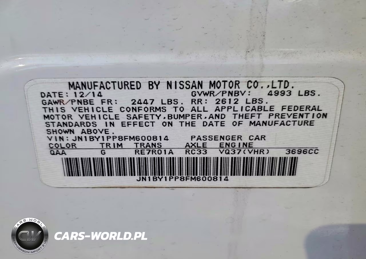 2015 Infiniti Q70L 3.7 VIN:JN1BY1PP8FM600814 - 12