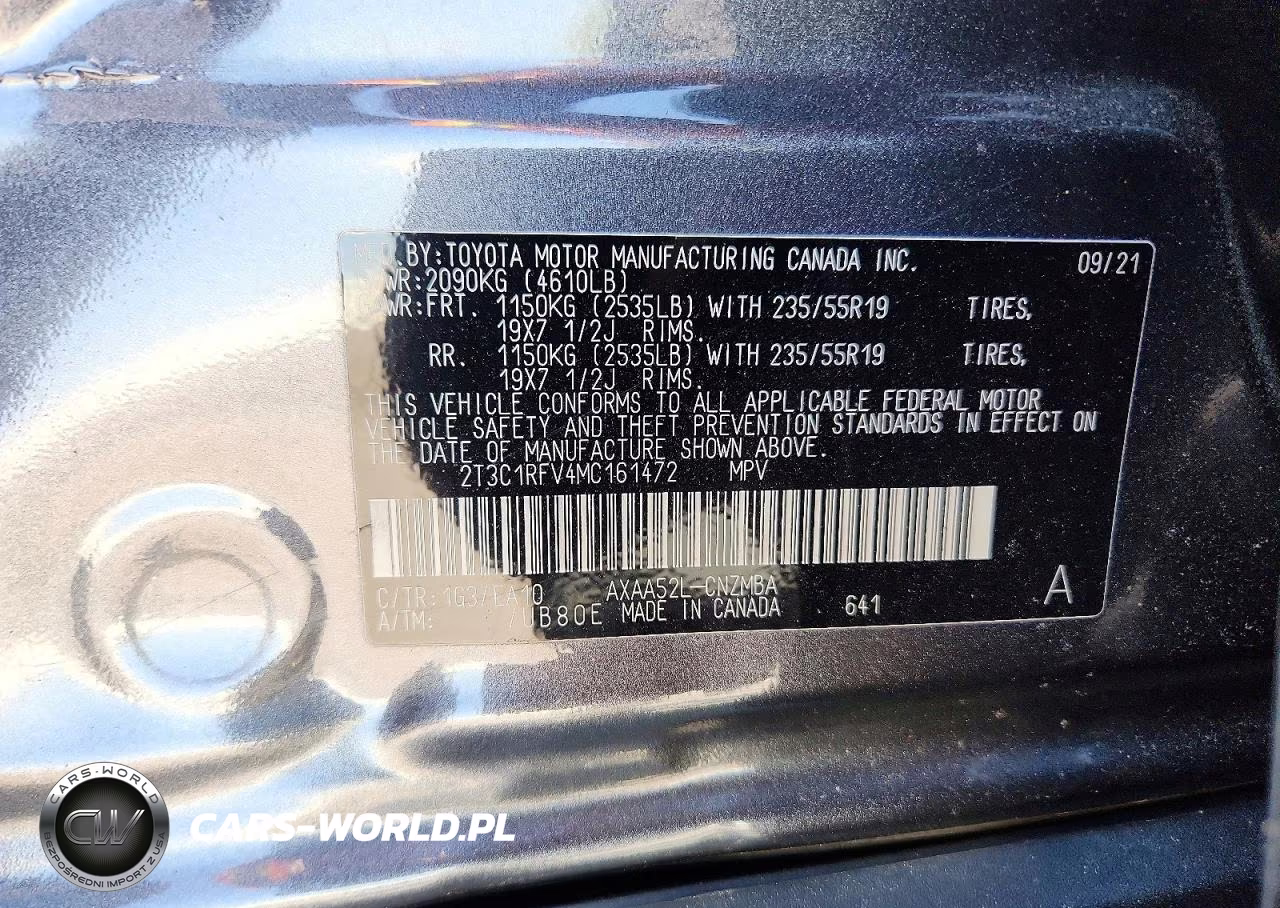 2021 Toyota Rav4 Xle Premium VIN:2T3C1RFV4MC161472 - 13