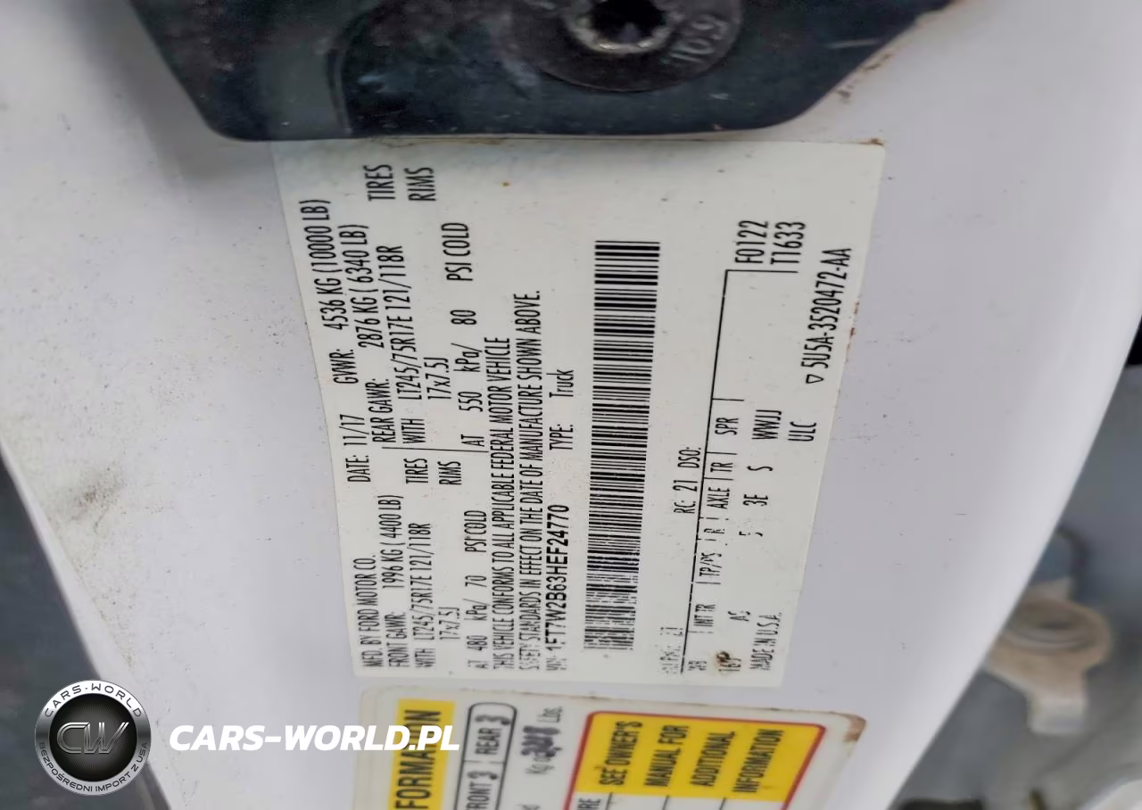 2017 Ford F250 Super Duty VIN:1FT7W2B63HEF24770 - 12
