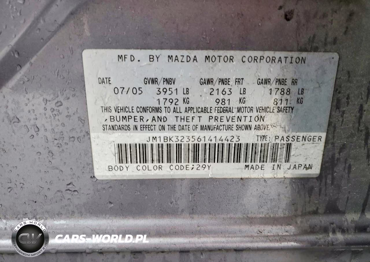 2006 Mazda 3 S VIN:JM1BK323561414423 - 13