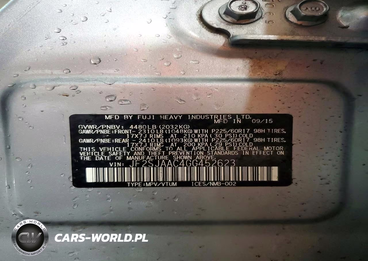2016 Subaru Forester 2.5I VIN:JF2SJAAC4GG452623 - 13