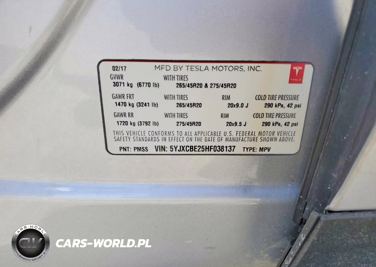 2017 Tesla Model X VIN:5YJXCBE25HF038137 - 13
