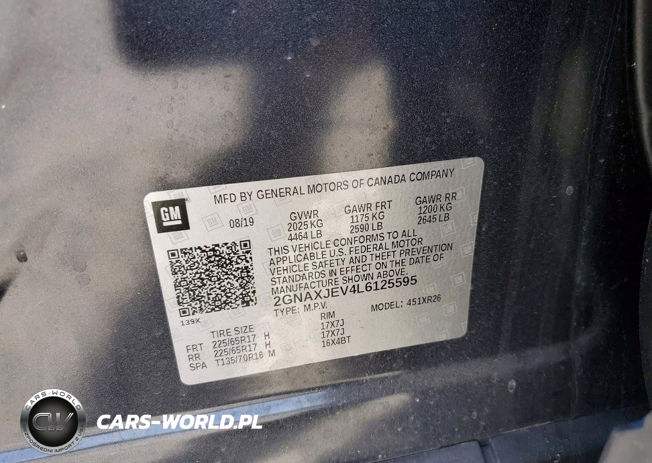 2020 Chevrolet Equinox Lt VIN:2GNAXJEV4L6125595 - 13