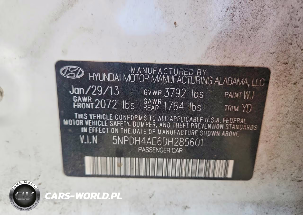 2013 Hyundai Elantra Gls VIN:5NPDH4AE6DH285601 - 12
