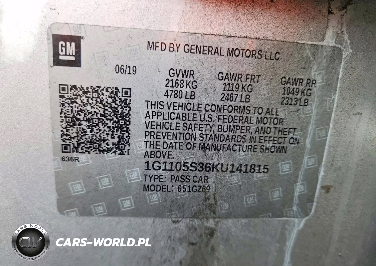 2019 Chevrolet Impala Premier VIN:1G1105S36KU141815 - 12