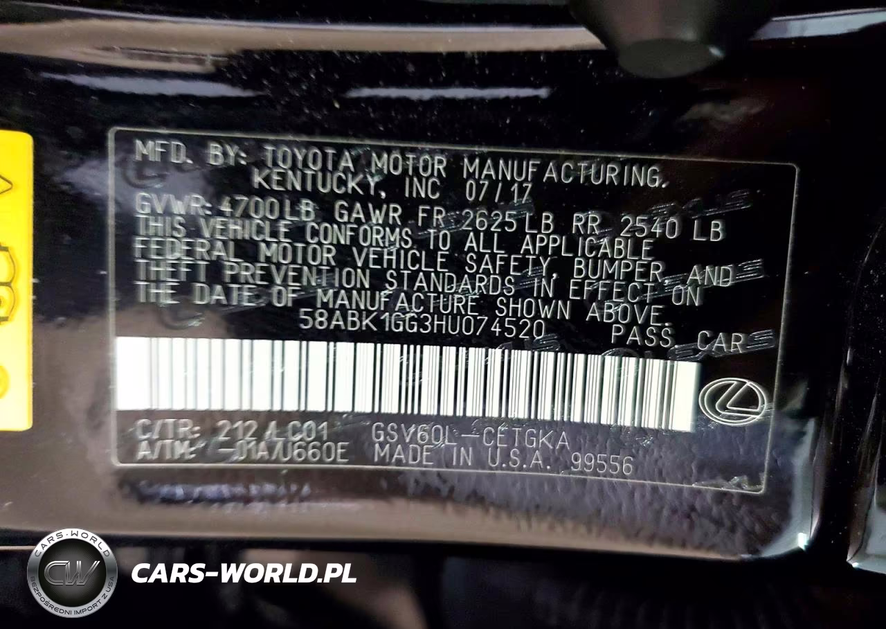 2017 Lexus Es 350 VIN:58ABK1GG3HU074520 - 12