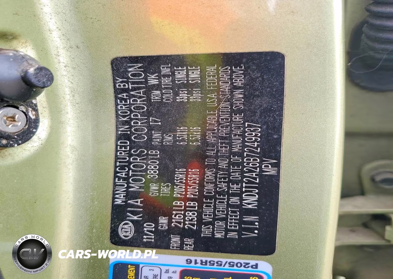 2011 Kia Soul + VIN:KNDJT2A26B7249937 - 12