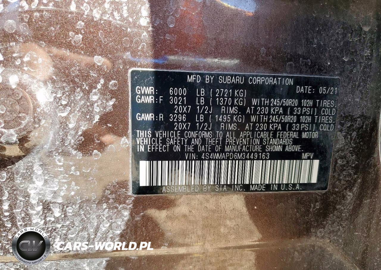 2021 Subaru Ascent Limited VIN:4S4WMAPD6M3449163 - 13