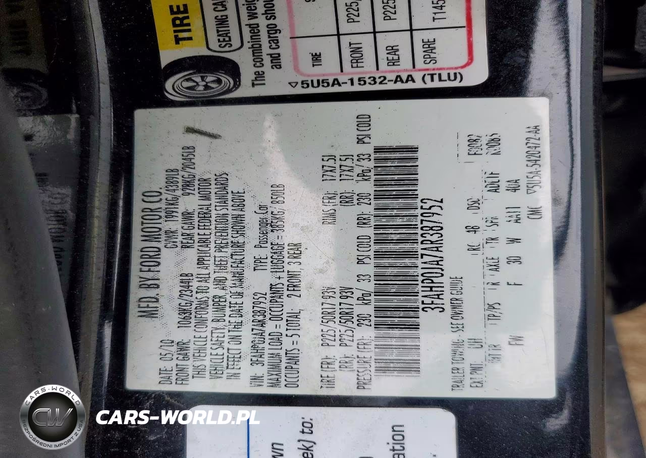 2010 Ford Fusion Sel VIN:3FAHP0JA7AR387952 - 13