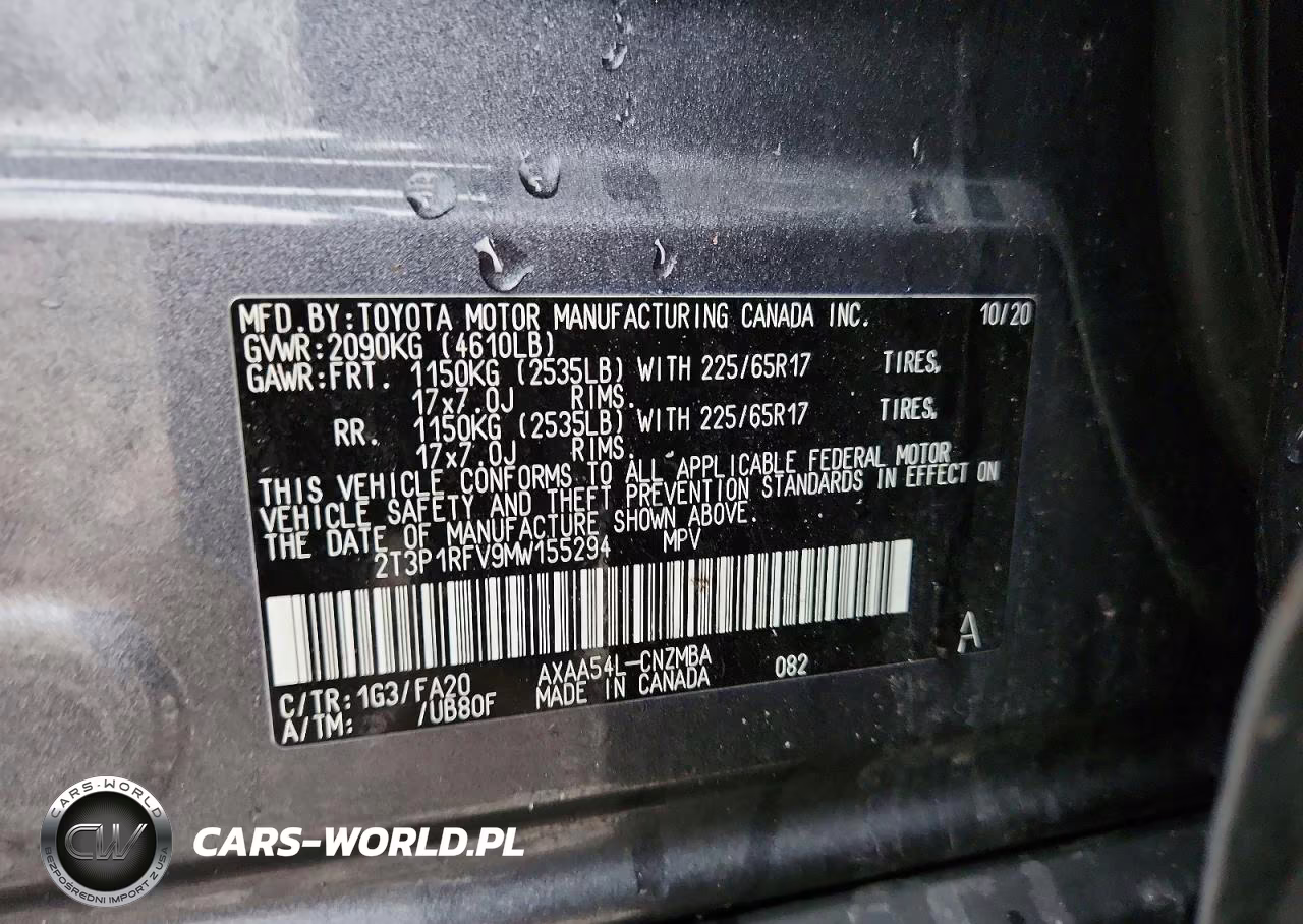 2021 Toyota Rav4 Xle VIN:2T3P1RFV9MW155294 - 13