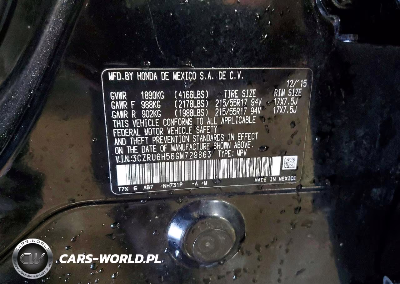 2016 Honda Hr-V Ex VIN:3CZRU6H56GM729863 - 12