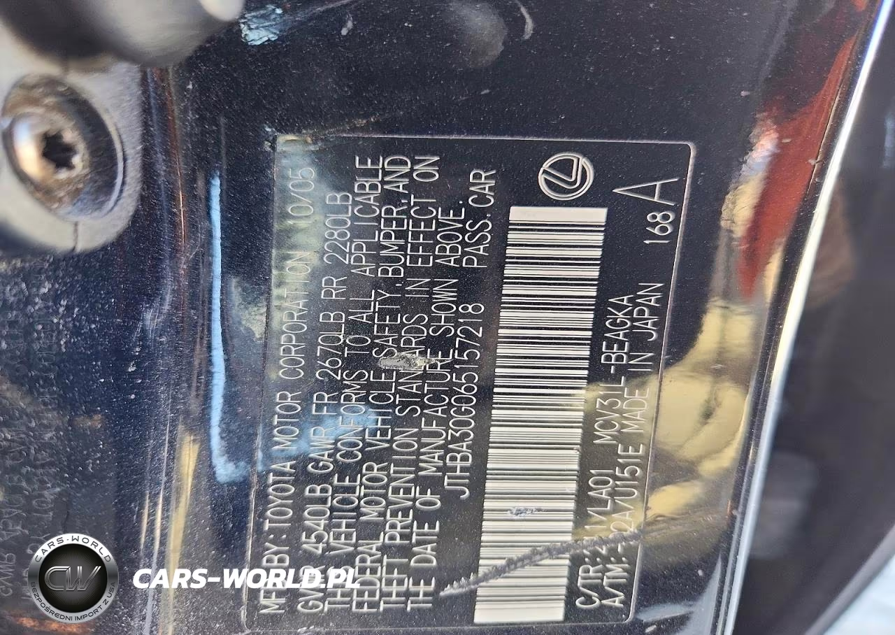 2006 Lexus Es 330 VIN:JTHBA30G065157218 - 13