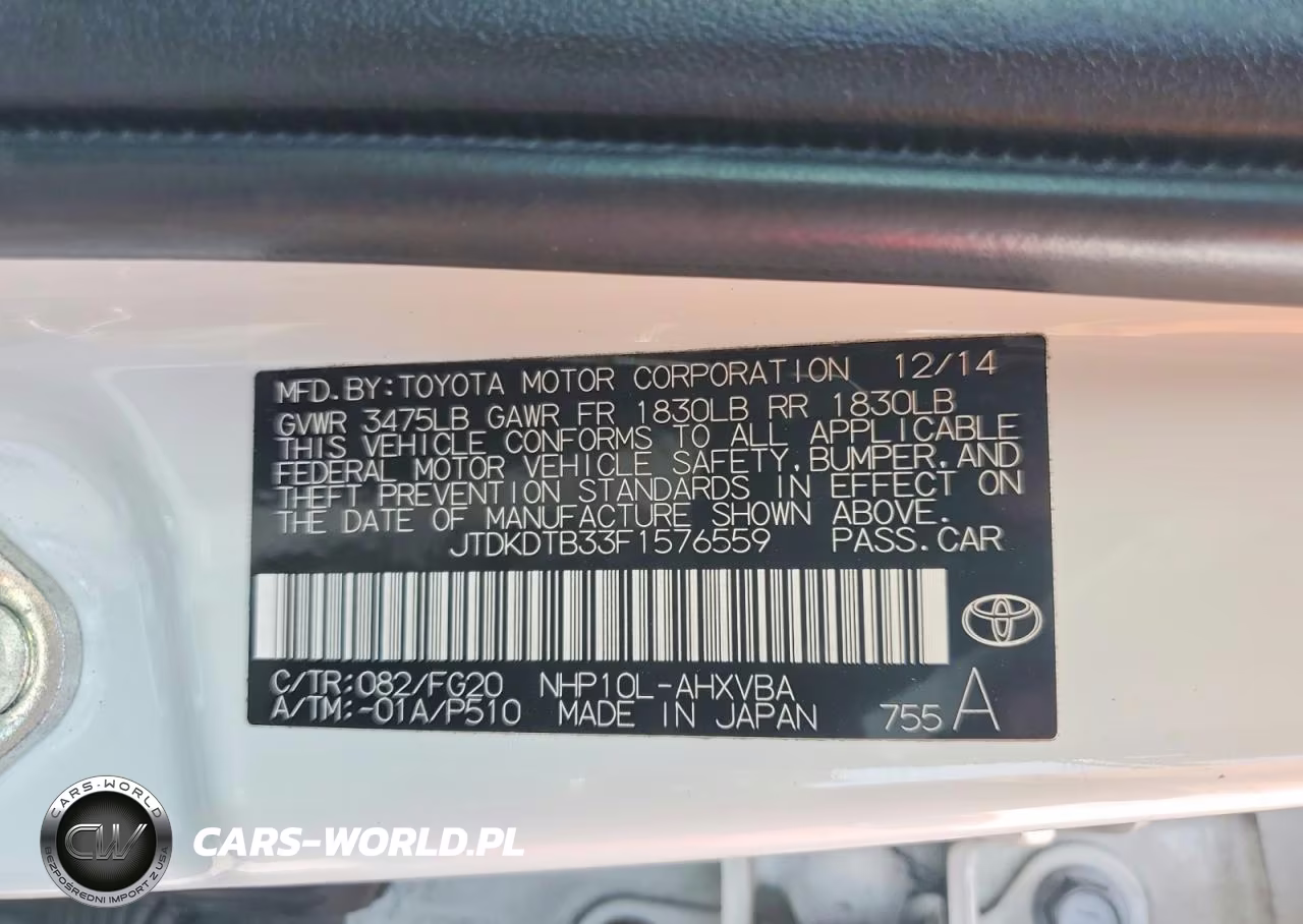 2015 Toyota Prius C Two VIN:JTDKDTB33F1576559 - 12