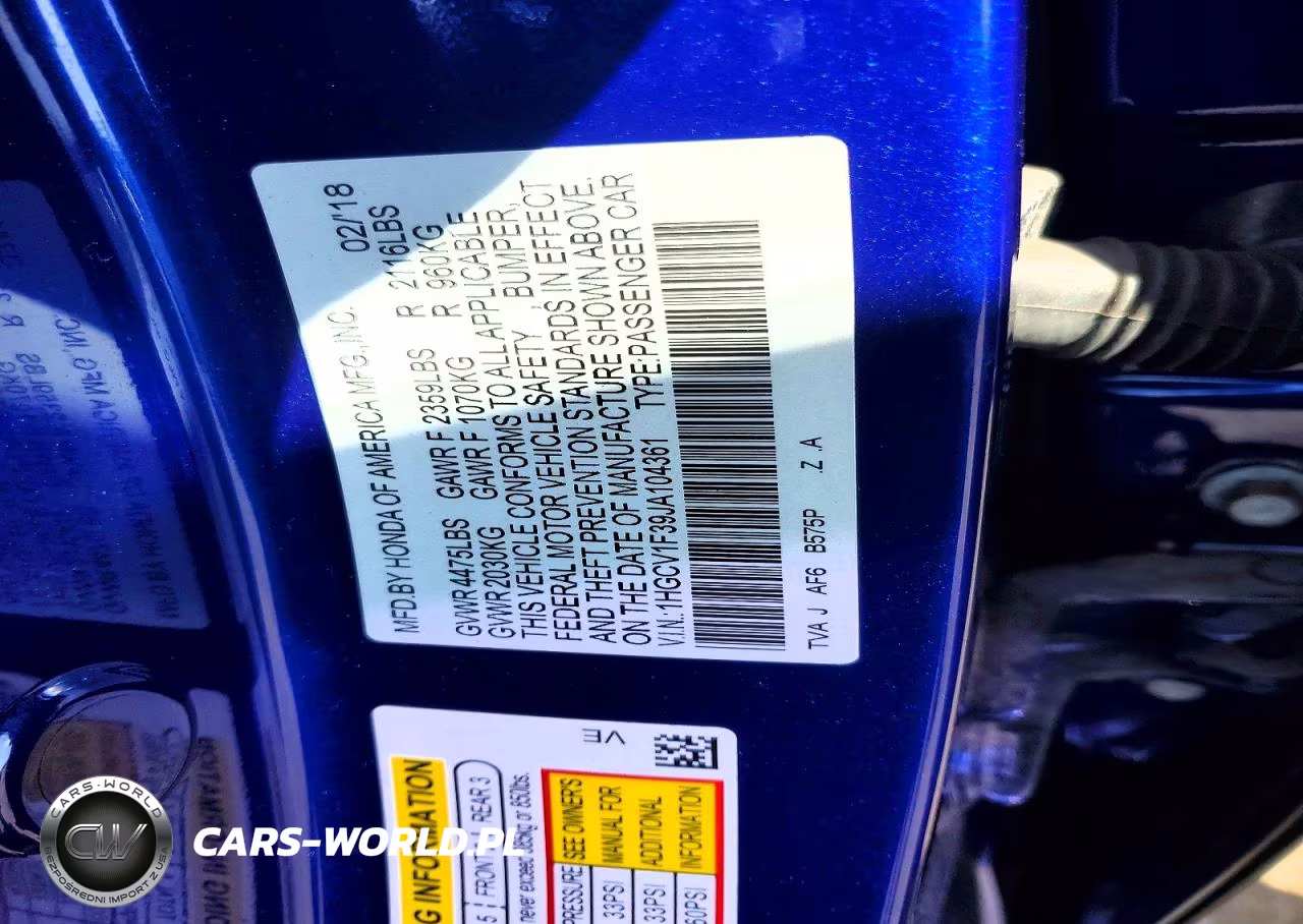 2018 Honda Accord Sport VIN:1HGCV1F39JA104361 - 12