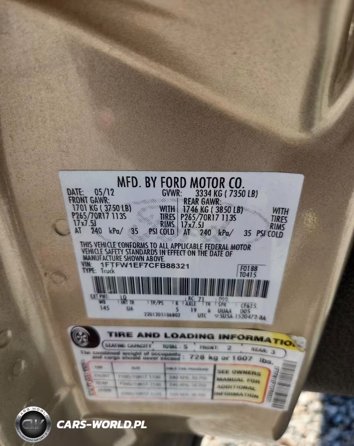 2012 Ford F150 Supercrew VIN:1FTFW1EF7CFB88321 - 14