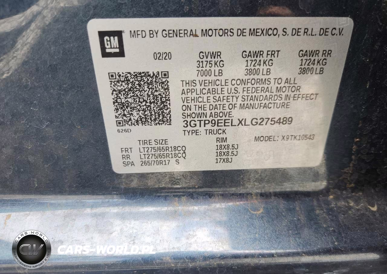 2020 GMC Sierra K1500 At4 VIN:3GTP9EELXLG275489 - 12
