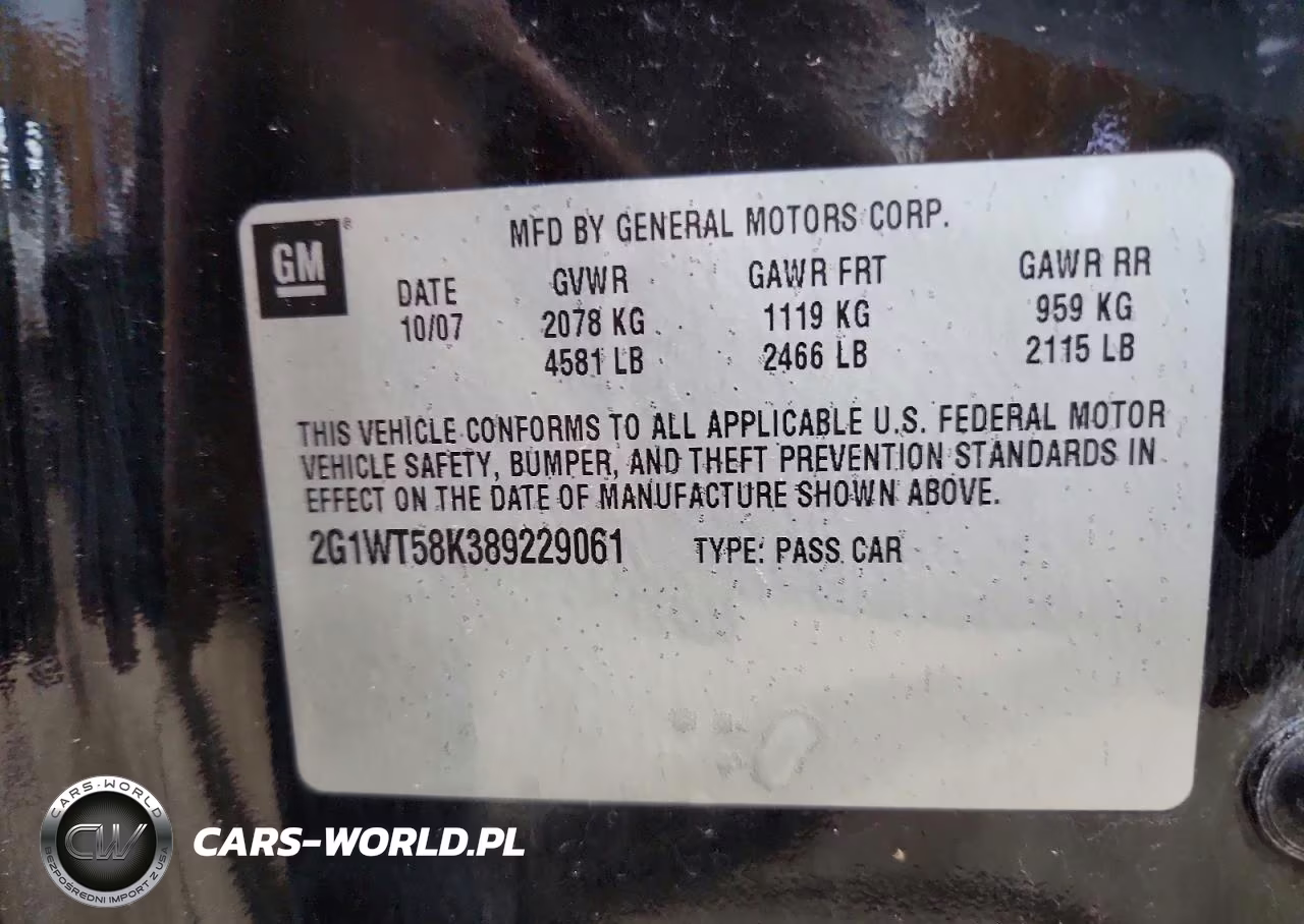 2008 Chevrolet Impala Lt VIN:2G1WT58K389229061 - 12