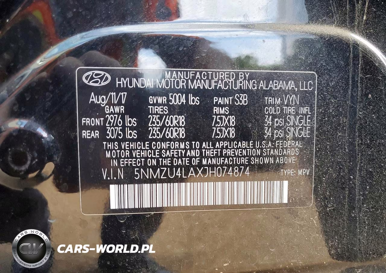 2018 Hyundai Santa Fe Sport 2.0T VIN:5NMZU4LAXJH074874 - 12