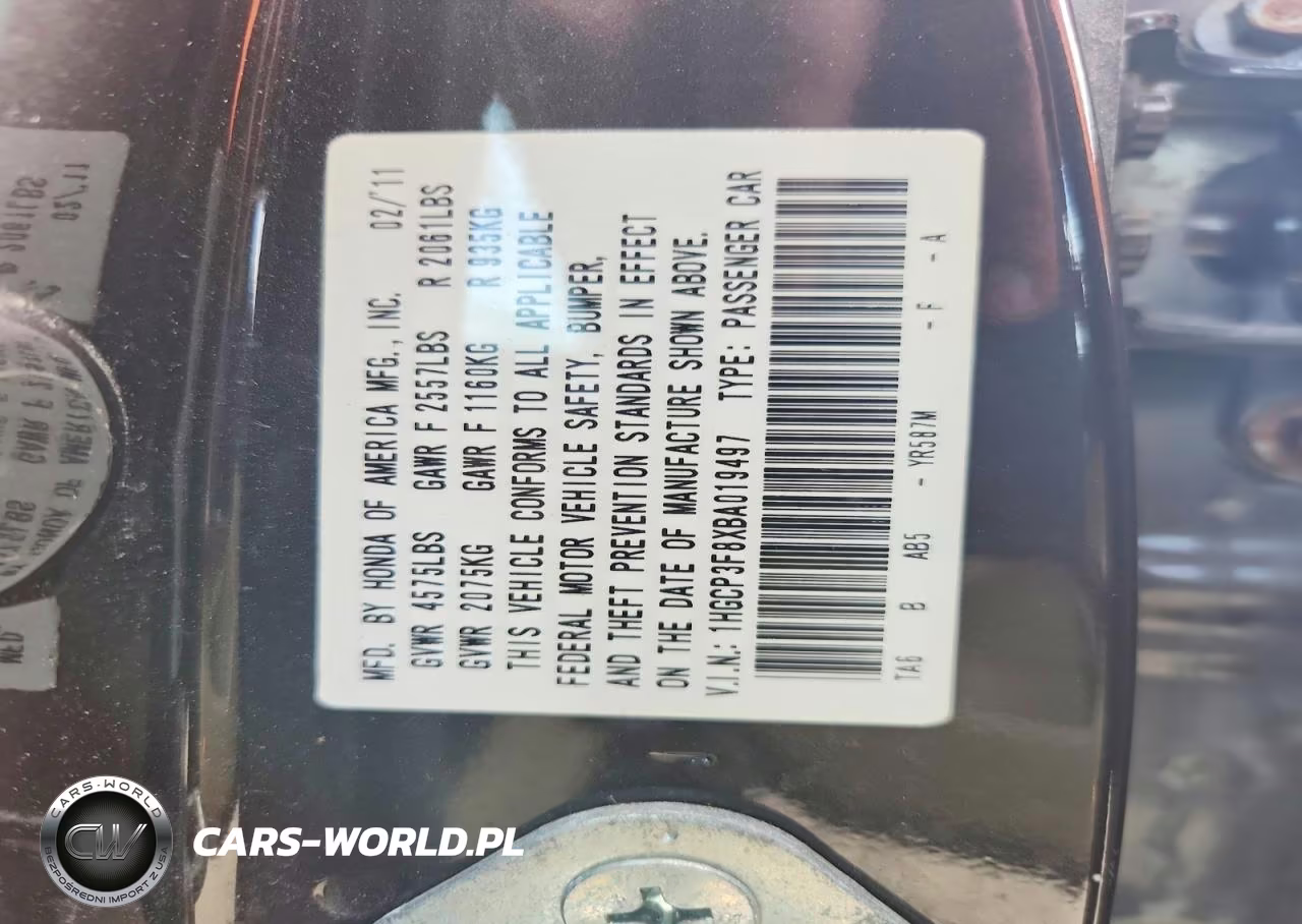 2011 Honda Accord Exl VIN:1HGCP3F8XBA019497 - 12