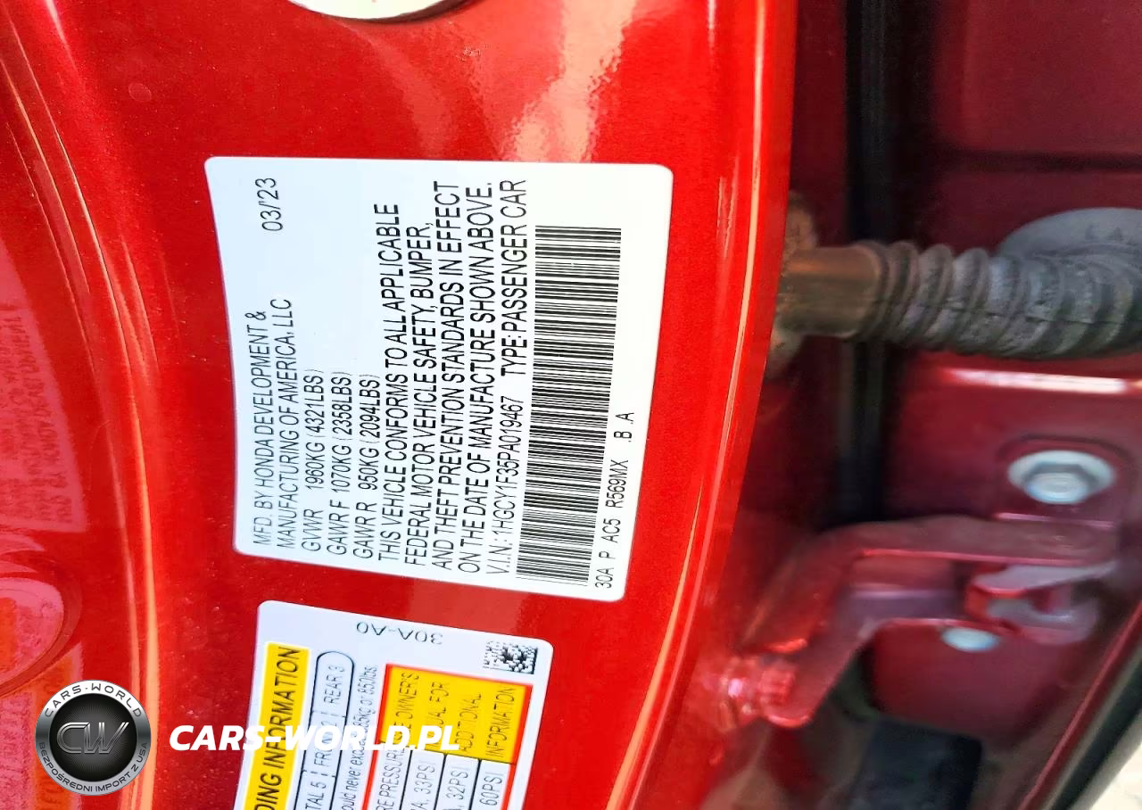2023 Honda Accord Ex VIN:1HGCY1F35PA019467 - 12
