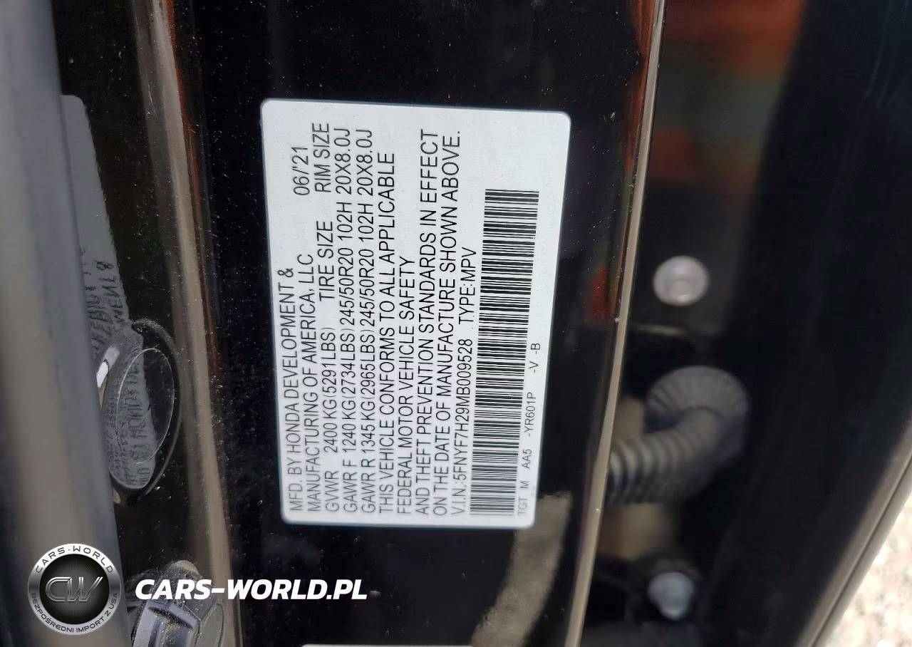 2021 Honda Passport Sport VIN:5FNYF7H29MB009528 - 13