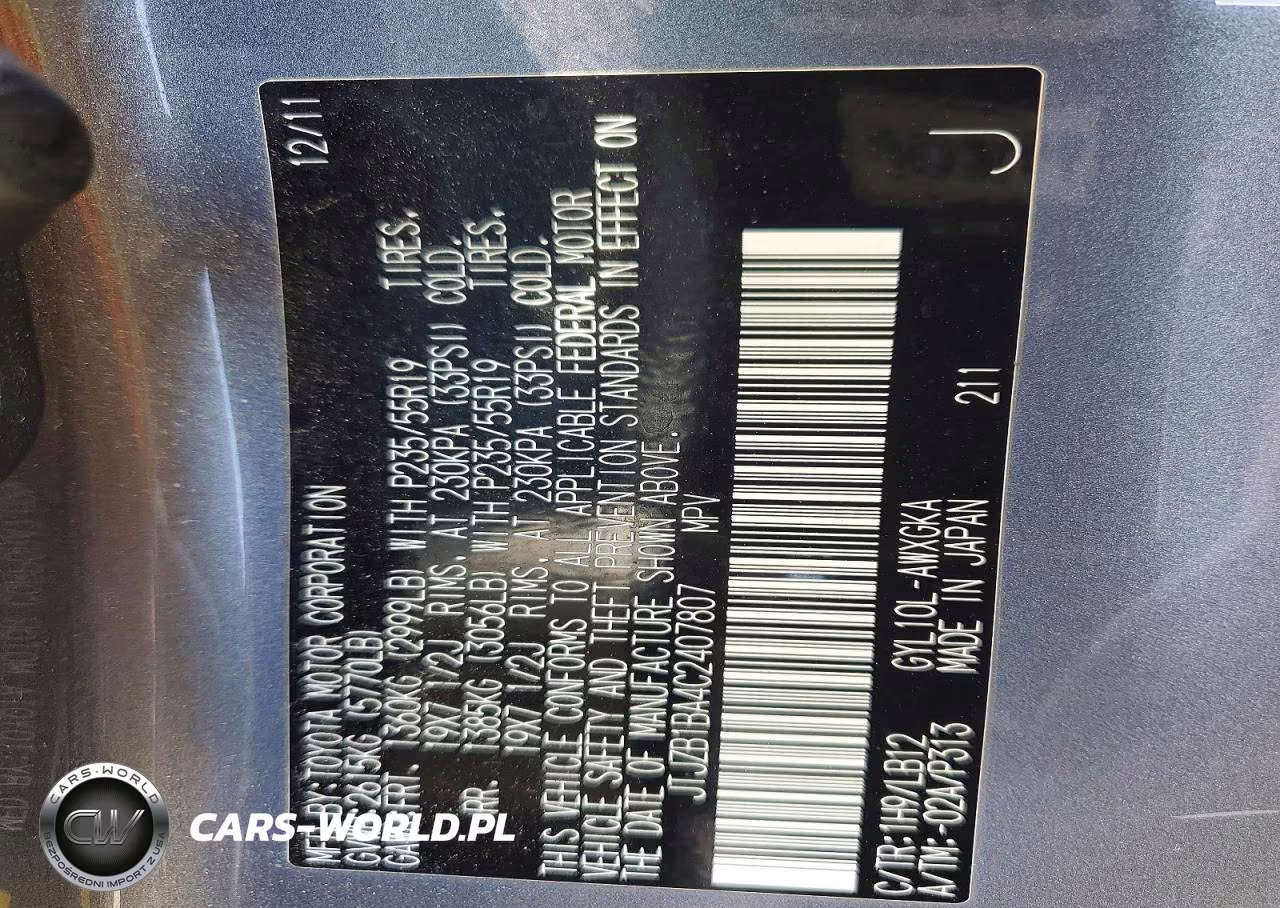 2012 Lexus Rx 450H Base VIN:JTJZB1BA4C2407807 - 13