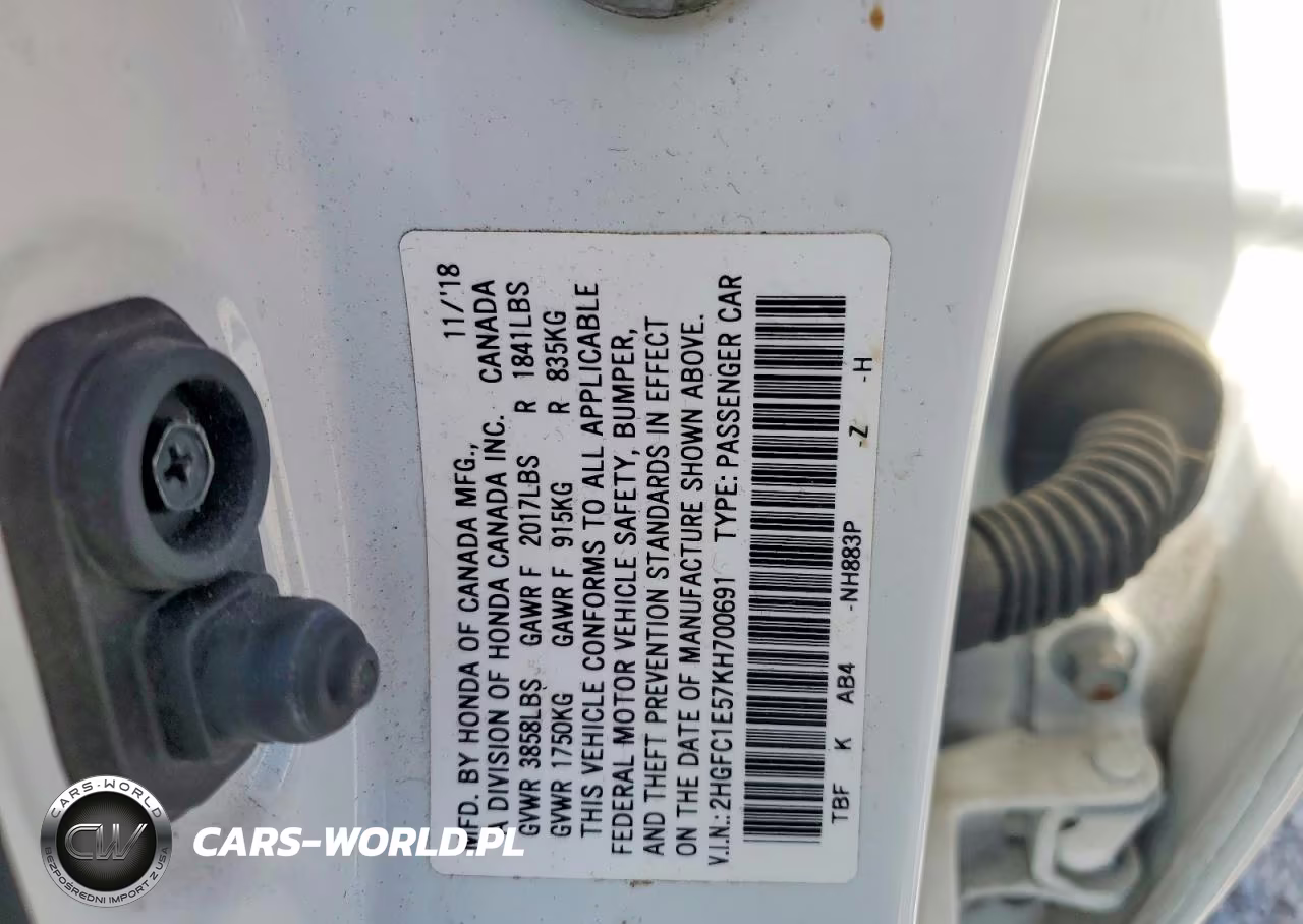 2019 Honda Civic Si VIN:2HGFC1E57KH700691 - 12