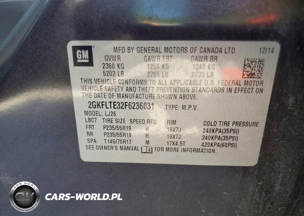 2015 GMC Terrain Slt VIN:2GKFLTE32F6236031 - 14