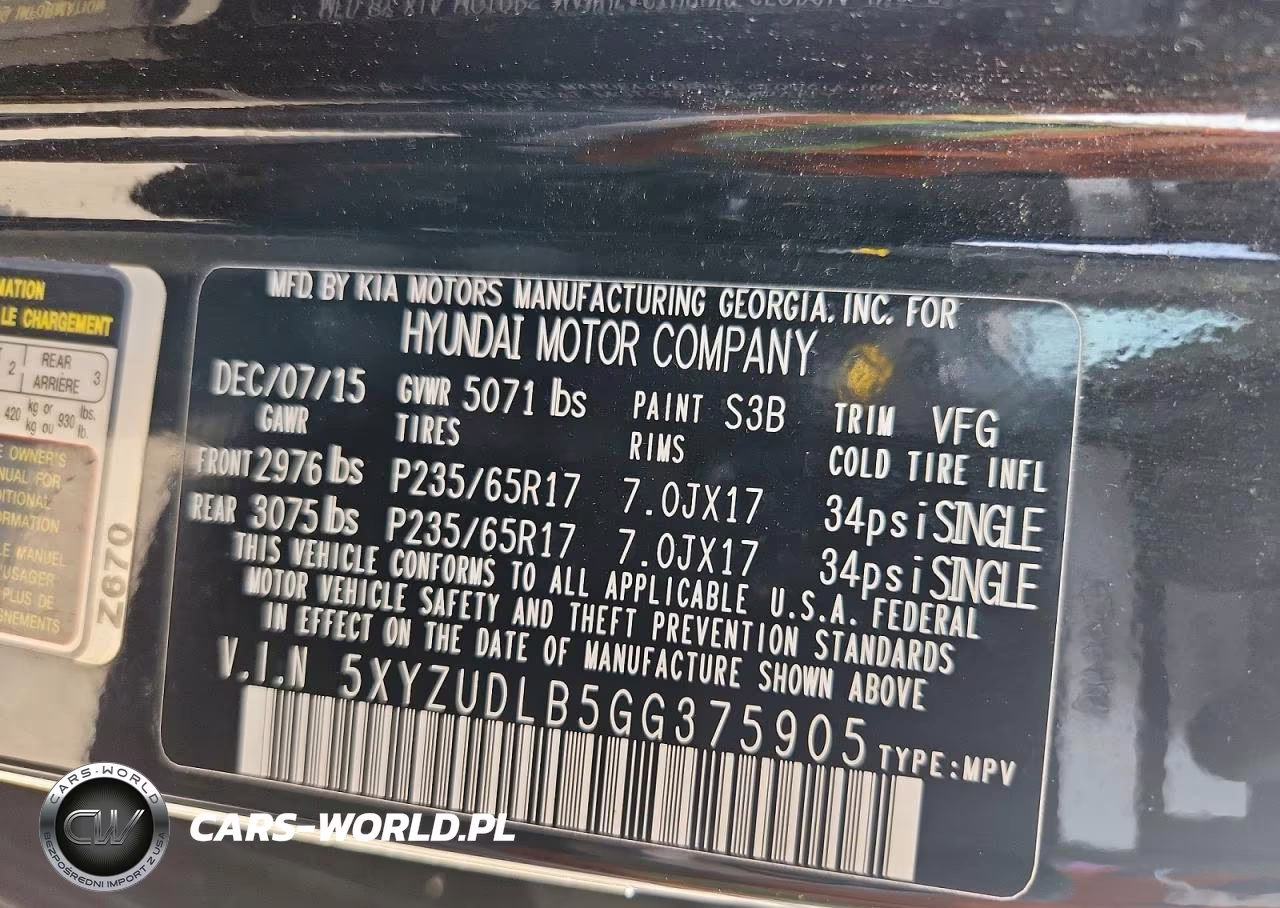 2016 Hyundai Santa Fe Sport 2.4L VIN:5XYZUDLB5GG375905 - 13