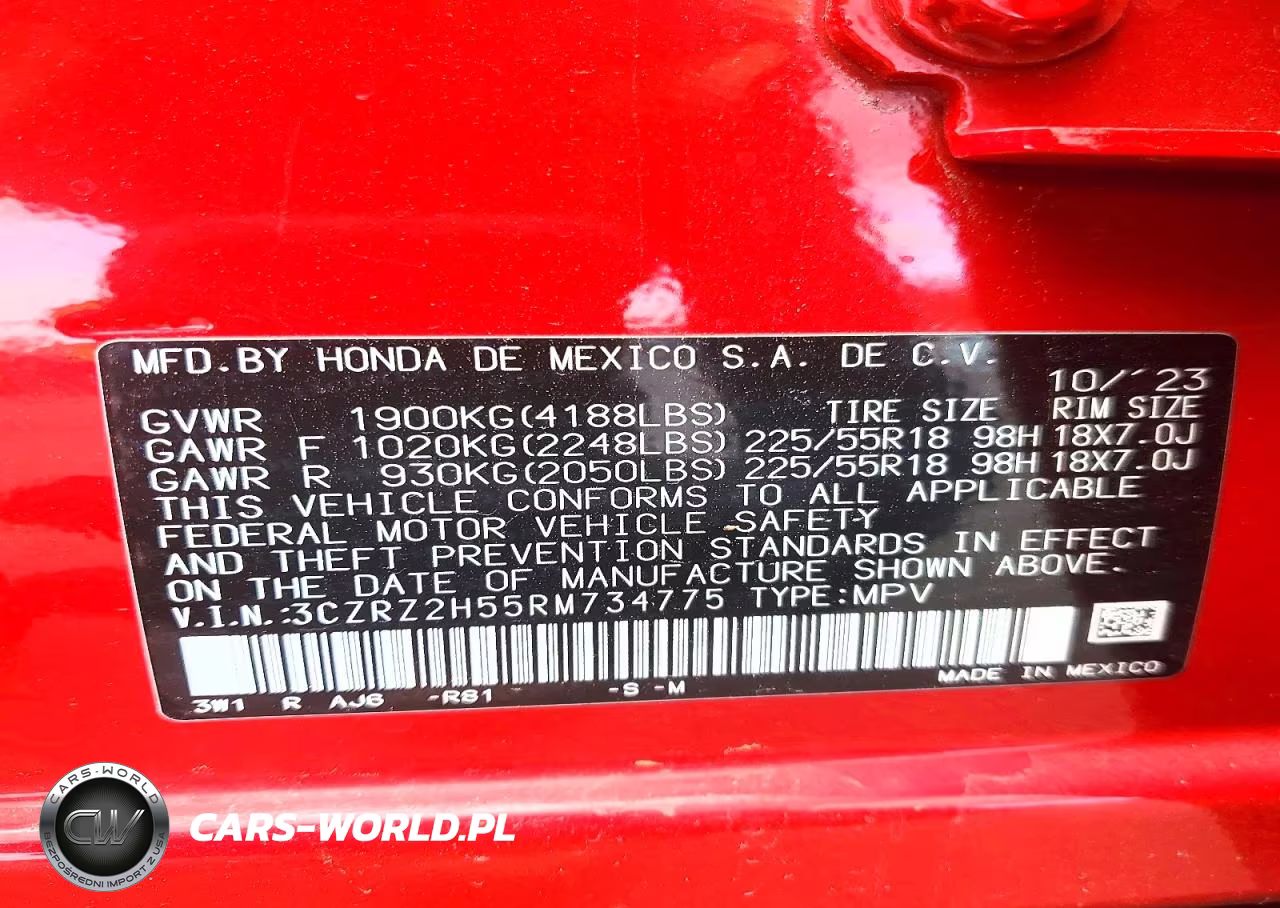 2024 Honda Hr-V Sport VIN:3CZRZ2H55RM734775 - 13