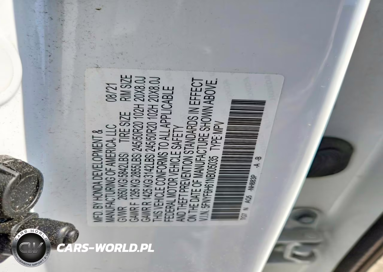 2022 Honda Pilot Touring VIN:5FNYF6H61NB005035 - 13