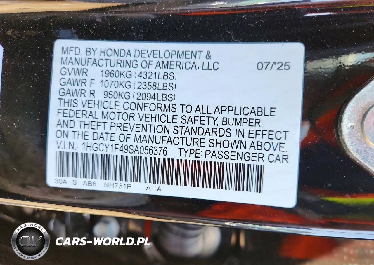 2025 Honda Accord Se VIN:1HGCY1F49SA056376 - 13