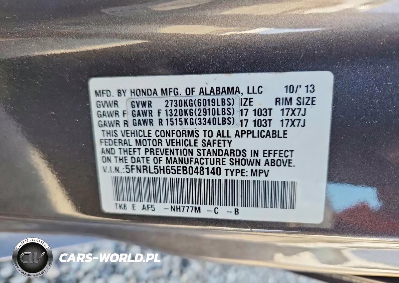 2014 Honda Odyssey Exl VIN:5FNRL5H65EB048140 - 13