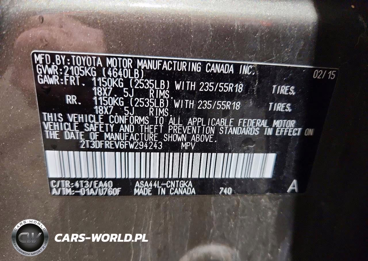 2015 Toyota Rav4 Limited VIN:2T3DFREV6FW294243 - 14