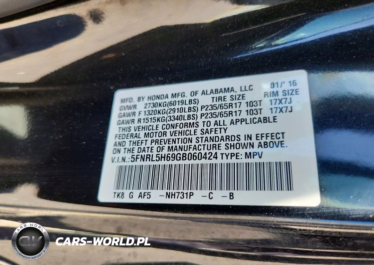 2016 Honda Odyssey Exl VIN:5FNRL5H69GB060424 - 14