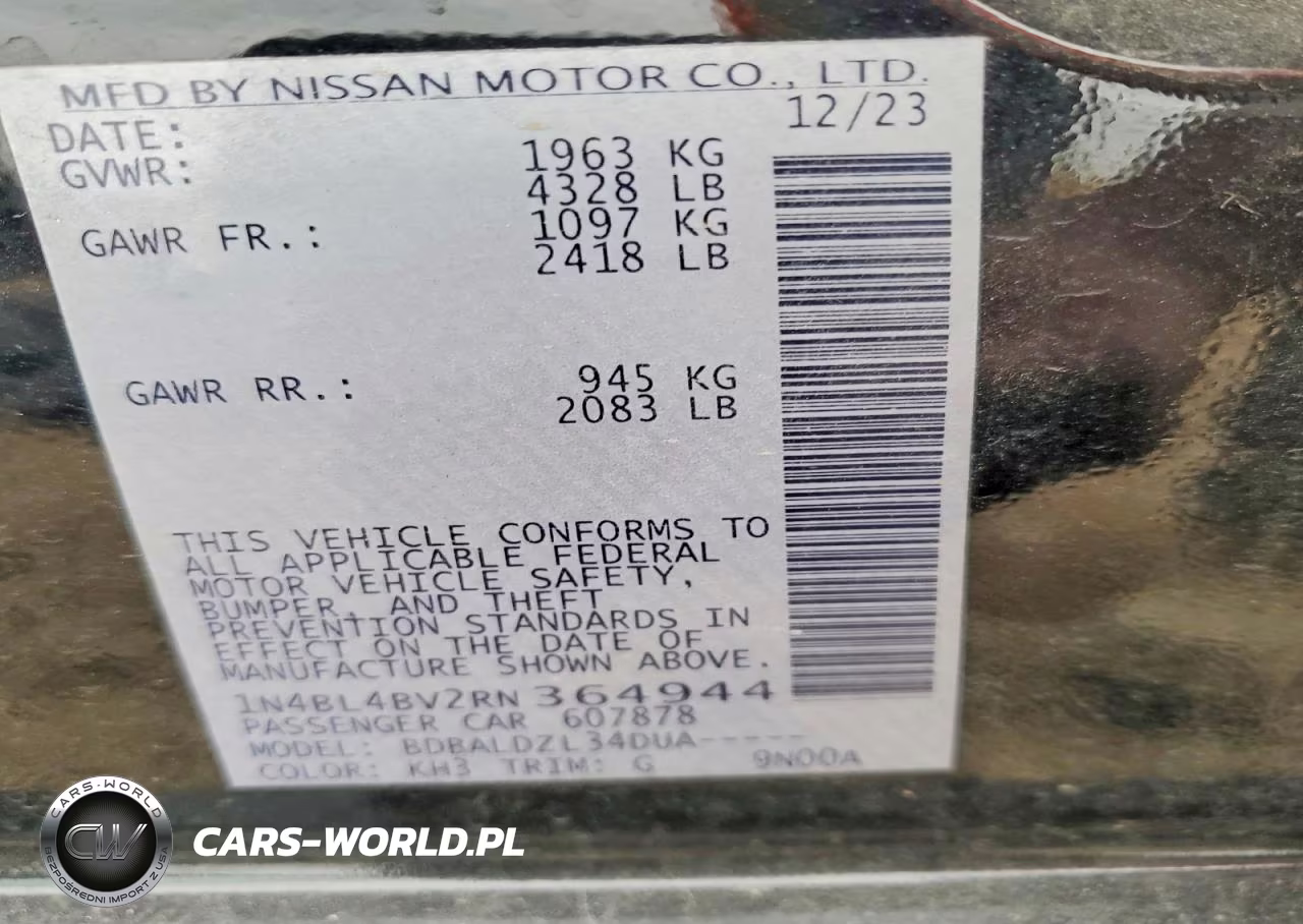 2024 Nissan Altima S VIN:1N4BL4BV2RN364944 - 12